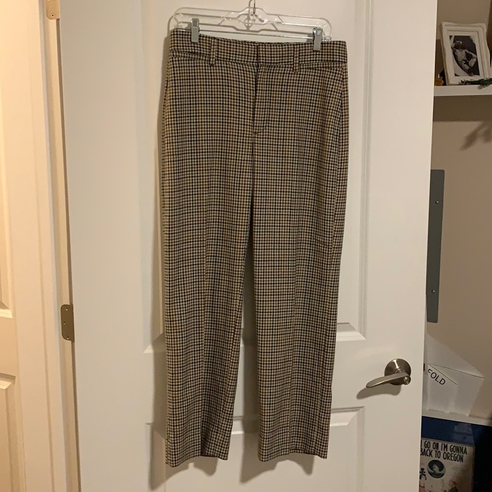 👖 Banana Republic glen check houndstooth plaid straight leg pant 6